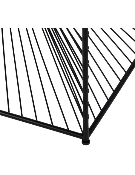 Table basse moderne Rectangulaire 80 cm en Métal Noir Verre Transparent Viana - 6