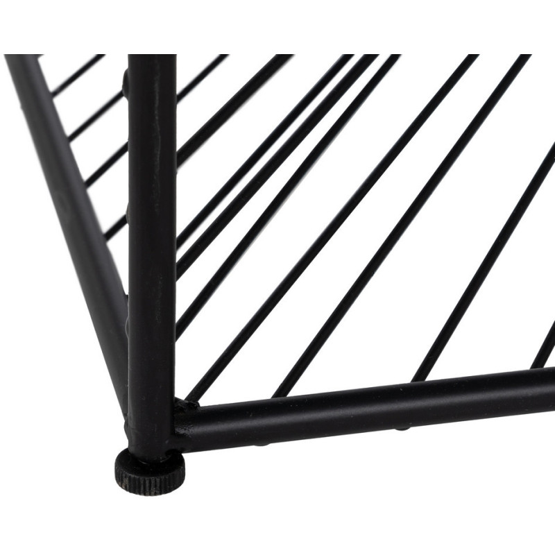 Table basse moderne Rectangulaire 80 cm en Métal Noir Verre Transparent Viana - 7