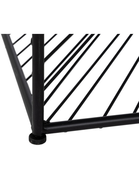 Table basse moderne Rectangulaire 80 cm en Métal Noir Verre Transparent Viana - 7