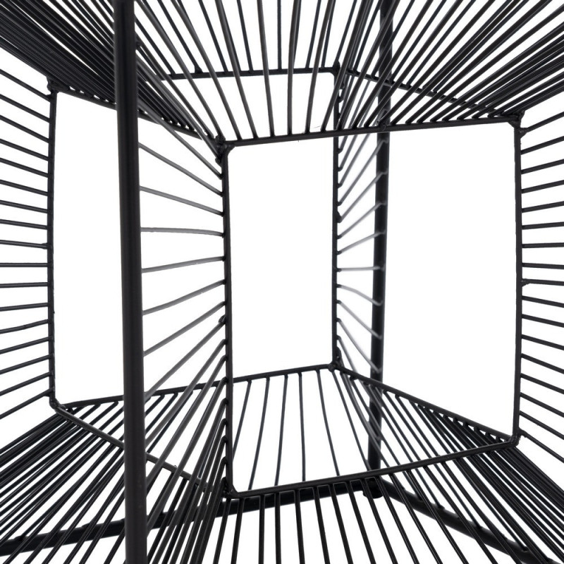 Table basse moderne Carrée 45 cm en Métal Noir Verre Transparent Viana - 4