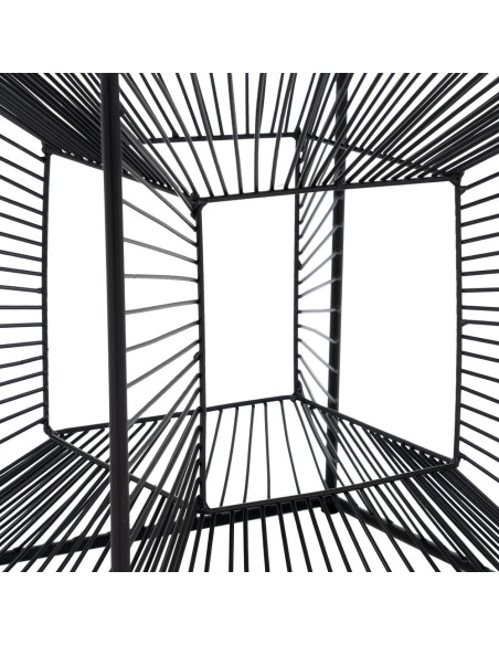 Table basse moderne Carrée 45 cm en Métal Noir Verre Transparent Viana - 4