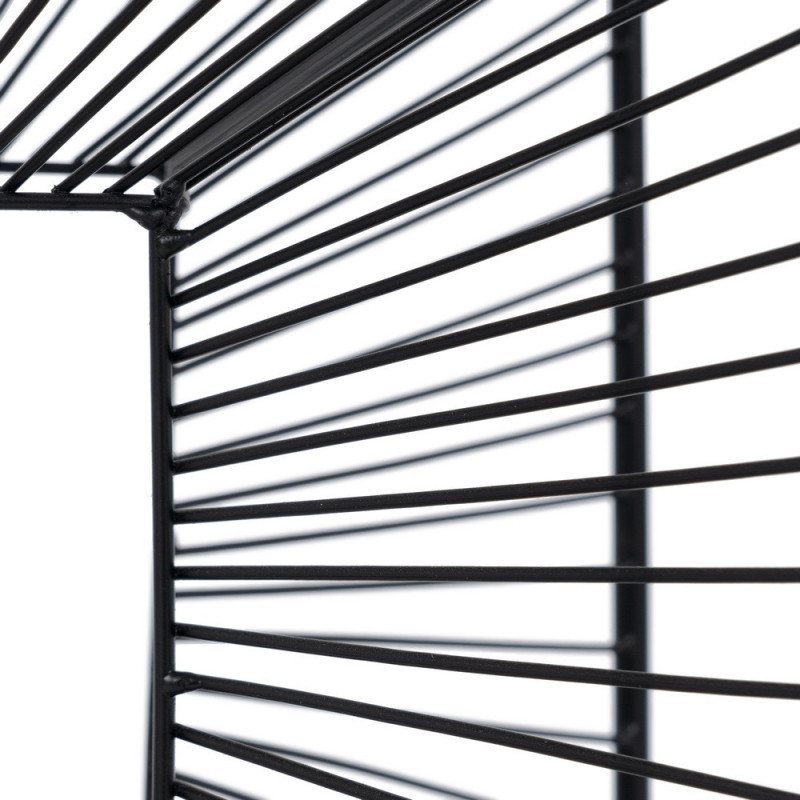 Table basse moderne Carrée 45 cm en Métal Noir Verre Transparent Viana - 6