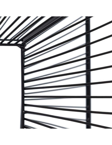 Table basse moderne Carrée 45 cm en Métal Noir Verre Transparent Viana - 6