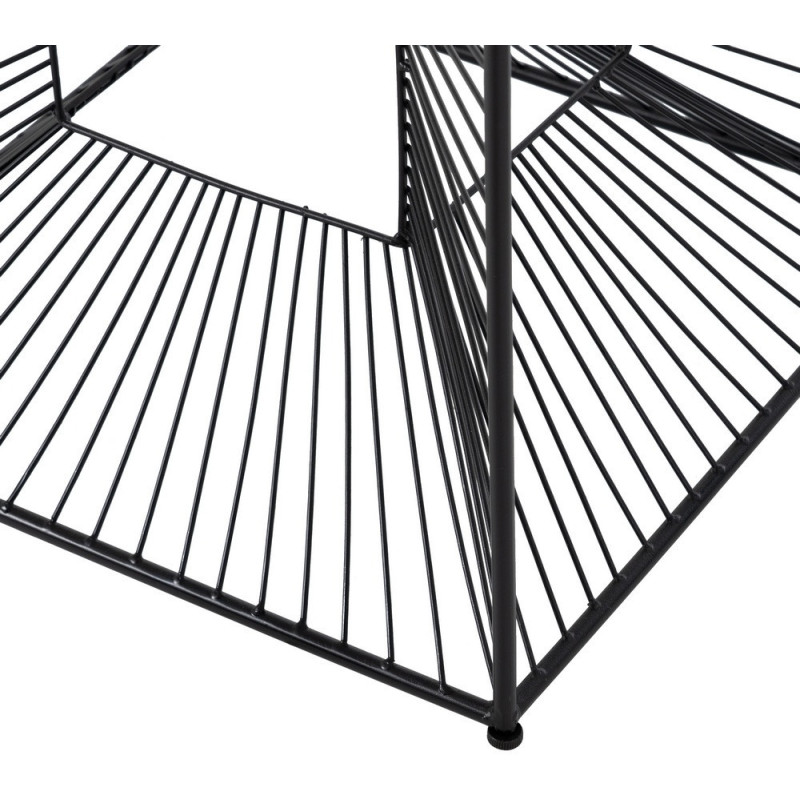 Table basse moderne Carrée 45 cm en Métal Noir Verre Transparent Viana - 7