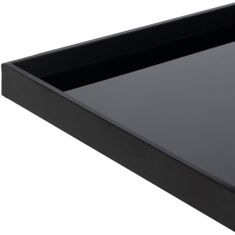 Console moderne chic Rectangulaire 90 cm en Métal Verre Noir Meira - 4