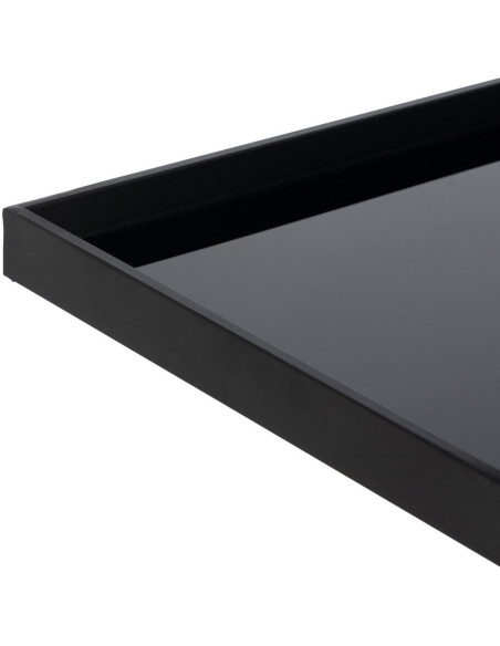 Console moderne chic Rectangulaire 90 cm en Métal Verre Noir Meira - 4