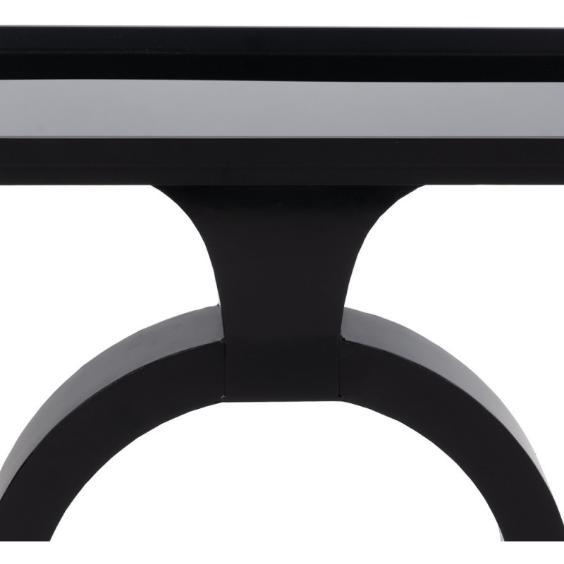 Console moderne chic Rectangulaire 90 cm en Métal Verre Noir Meira - 8