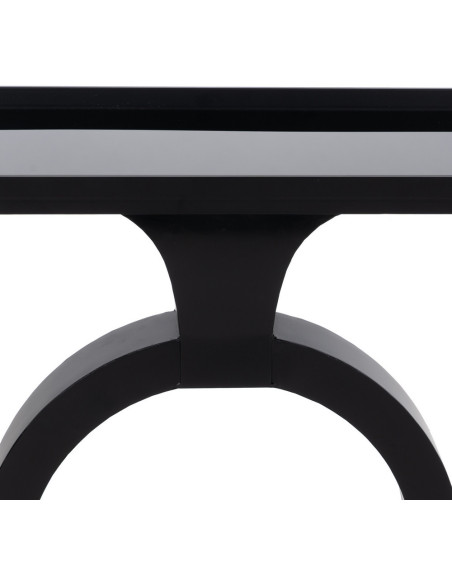 Console moderne chic Rectangulaire 90 cm en Métal Verre Noir Meira - 8