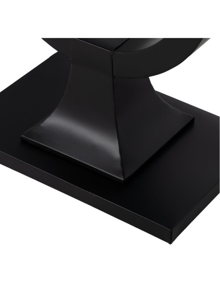Console moderne chic Rectangulaire 90 cm en Métal Verre Noir Meira - 10