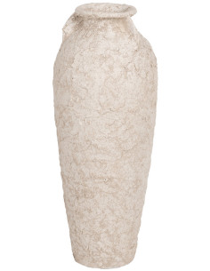 Grand Vase vintage Amphore Hauteur 80 cm en Céramique Blanc Vieilli Tabua - 1