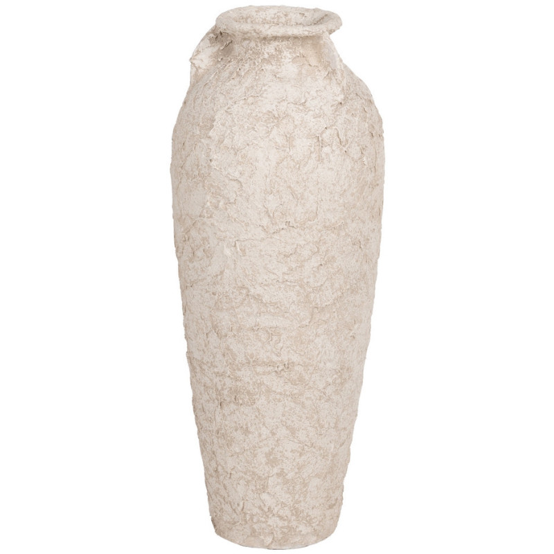 Grand Vase vintage Amphore Hauteur 80 cm en Céramique Blanc Vieilli Tabua - 1