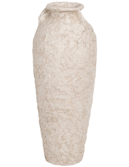 Grand Vase vintage Amphore Hauteur 80 cm en Céramique Blanc Vieilli Tabua - 1