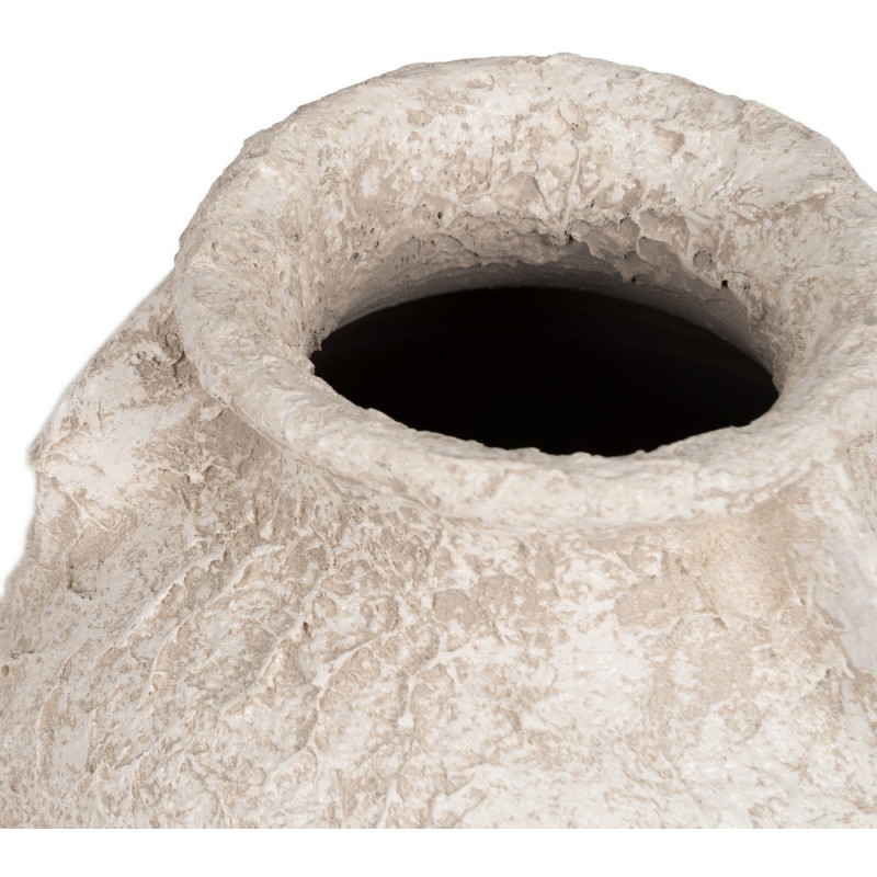 Grand Vase vintage Amphore Hauteur 80 cm en Céramique Blanc Vieilli Tabua - 2