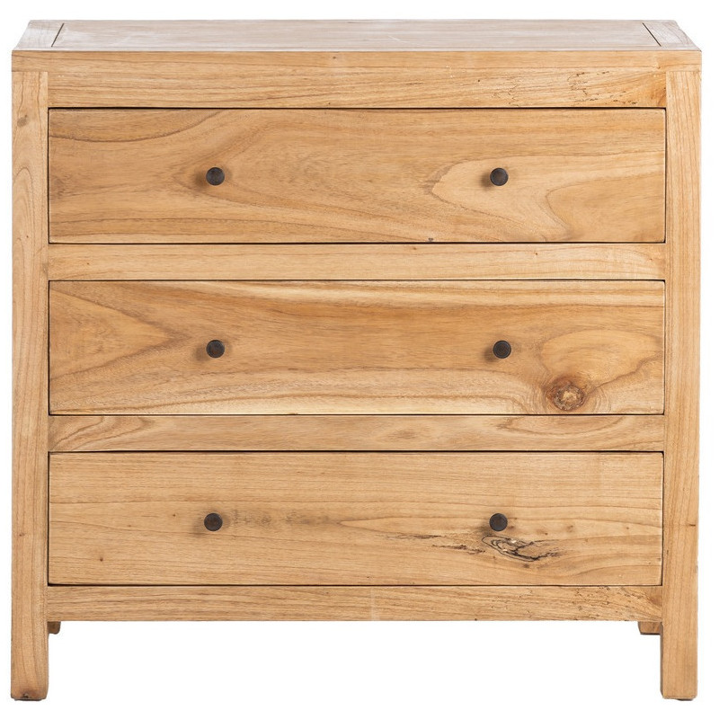 Commode rustique chic 3 tiroirs en Bois de mindi Naturel Vera - 4