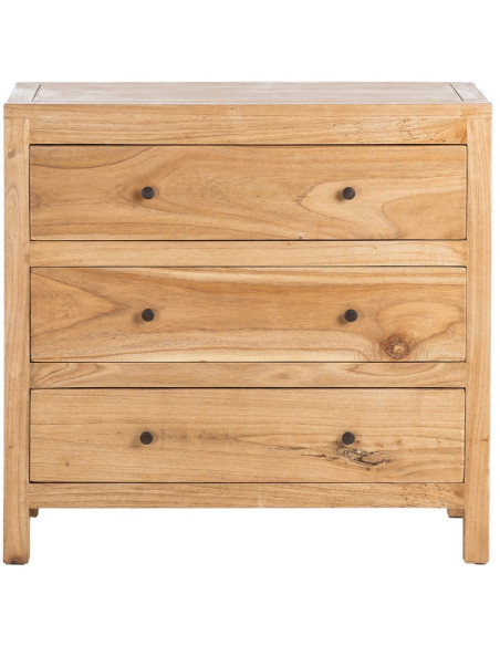 Commode rustique chic 3 tiroirs en Bois de mindi Naturel Vera - 4