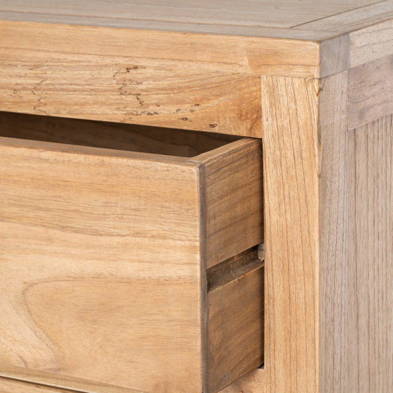 Commode rustique chic 3 tiroirs en Bois de mindi Naturel Vera - 5
