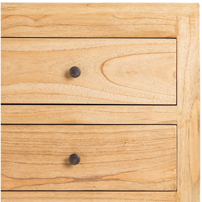 Commode rustique chic 5 tiroirs en Bois de mindi Naturel Vera - 5