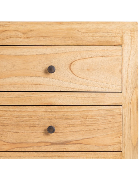 Commode rustique chic 5 tiroirs en Bois de mindi Naturel Vera - 5