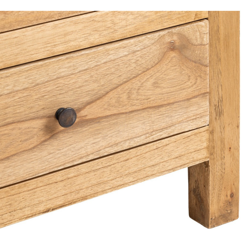 Commode rustique chic 5 tiroirs en Bois de mindi Naturel Vera - 7