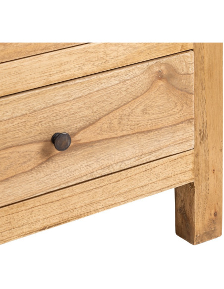 Commode rustique chic 5 tiroirs en Bois de mindi Naturel Vera - 7