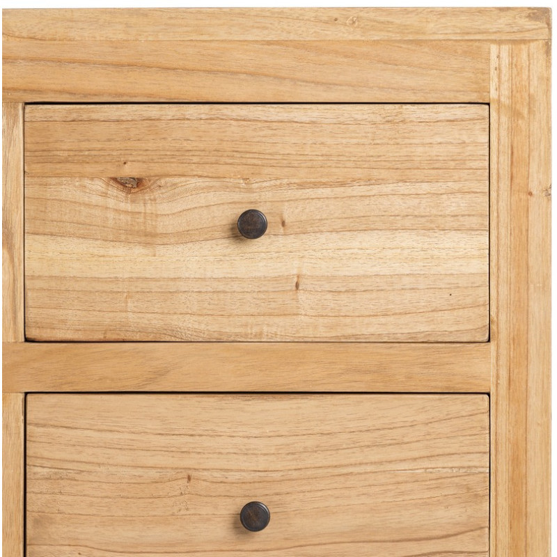 Grand Buffet rustique chic Bas 12 tiroirs en Bois de mindi Naturel Vera - 5