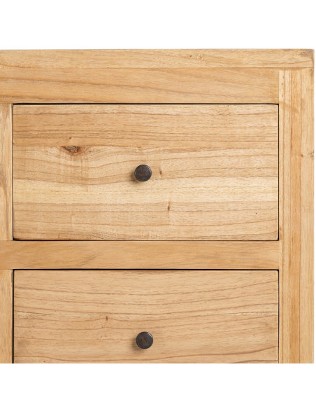 Grand Buffet rustique chic Bas 12 tiroirs en Bois de mindi Naturel Vera - 5