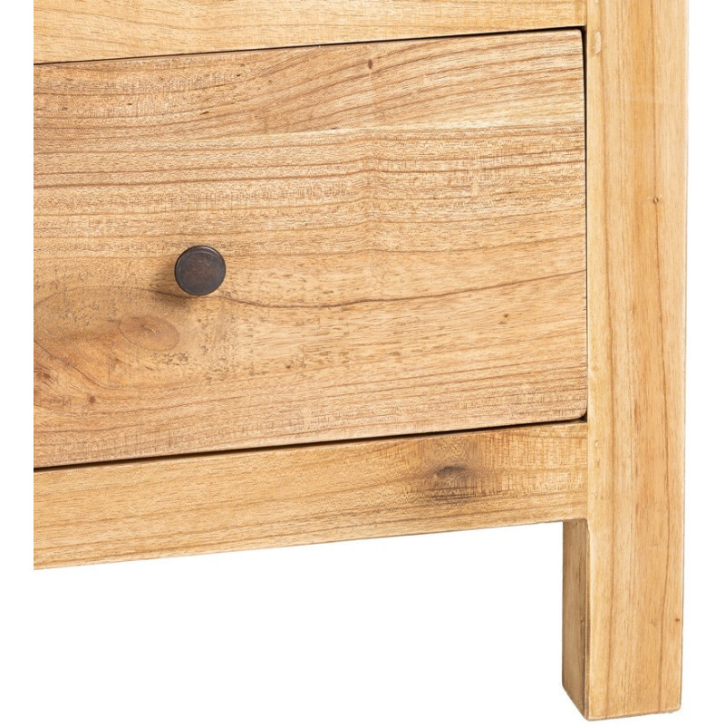 Grand Buffet rustique chic Bas 12 tiroirs en Bois de mindi Naturel Vera - 6