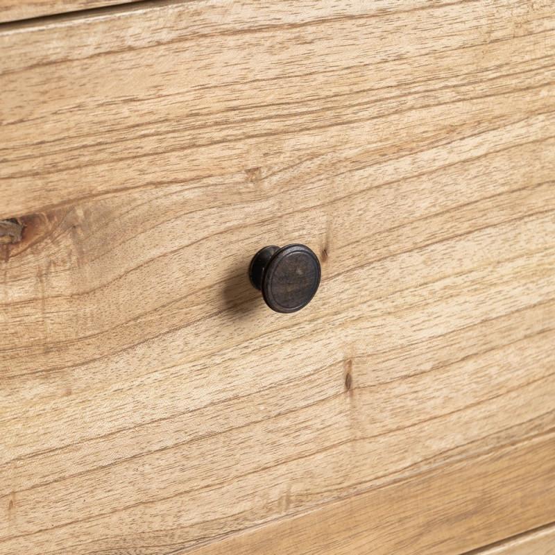 Grand Buffet rustique chic Bas 12 tiroirs en Bois de mindi Naturel Vera - 7