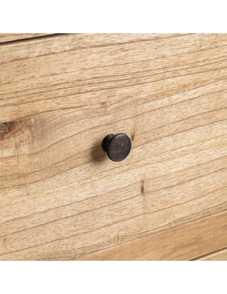 Grand Buffet rustique chic Bas 12 tiroirs en Bois de mindi Naturel Vera - 7