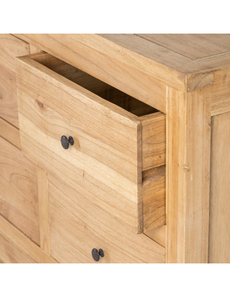 Grand Buffet rustique chic Bas 12 tiroirs en Bois de mindi Naturel Vera - 9
