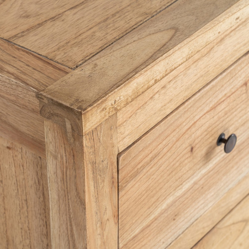 Grand Buffet rustique chic Bas 12 tiroirs en Bois de mindi Naturel Vera - 11