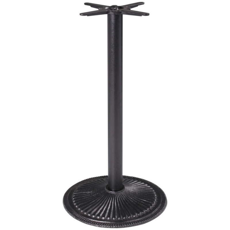 Pied de Table haute bistrot moderne Rond Hauteur 108 cm en Fonte Noir Mino - 1