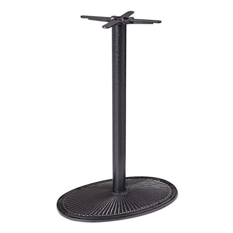 Pied de Table haute bistrot moderne Ovale Hauteur 108 cm en Fonte Noir Mino - 1