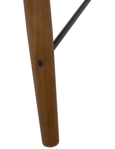 Table à manger Rectangulaire 6 personnes en Bois de Xylosma Noir Naturel Métal Noir Oslo - 3