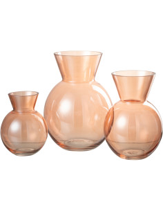 Vase Rond Lucy Hauteur 30 cm en Verre Orange - 1 2