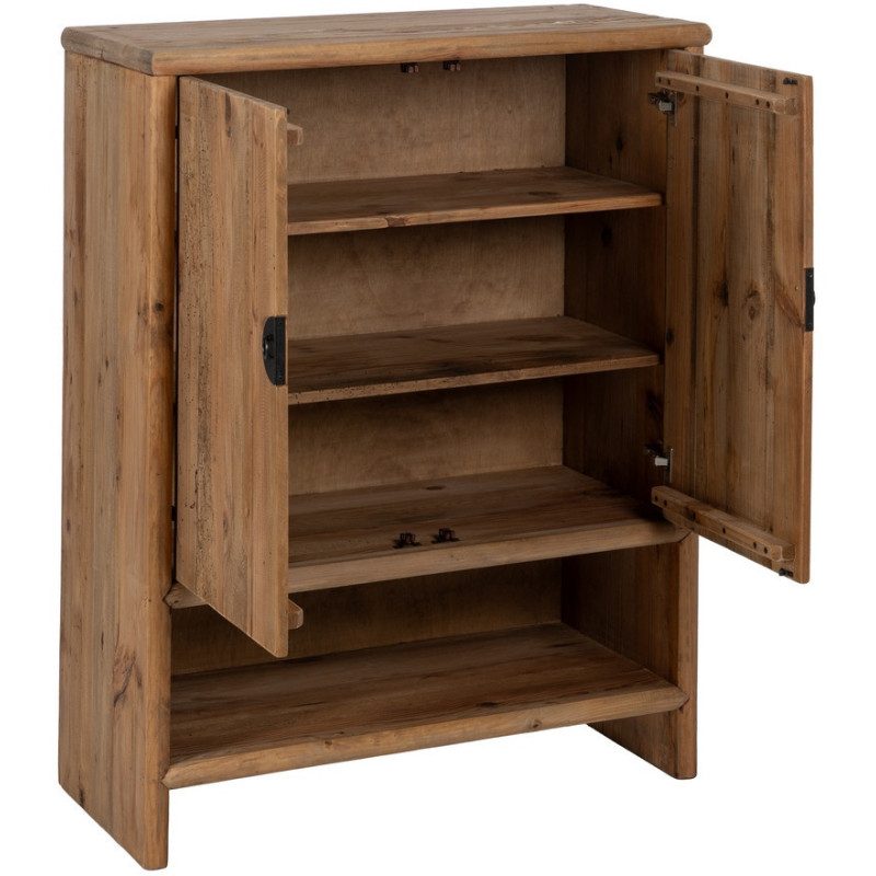 Petit Buffet oriental Bas 2 portes 1 niche en Bois de pin recyclé Naturel Naturel Zayd - 3