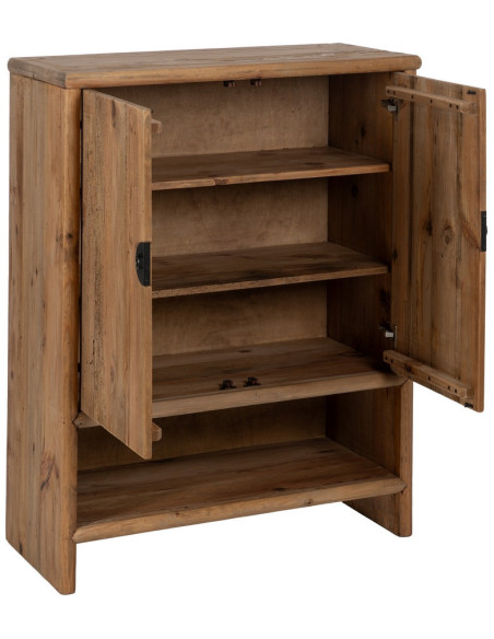 Petit Buffet oriental Bas 2 portes 1 niche en Bois de pin recyclé Naturel Naturel Zayd - 3