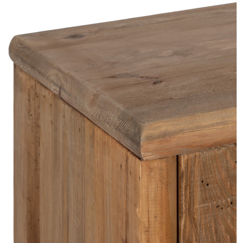 Petit Buffet oriental Bas 2 portes 1 niche en Bois de pin recyclé Naturel Naturel Zayd - 4