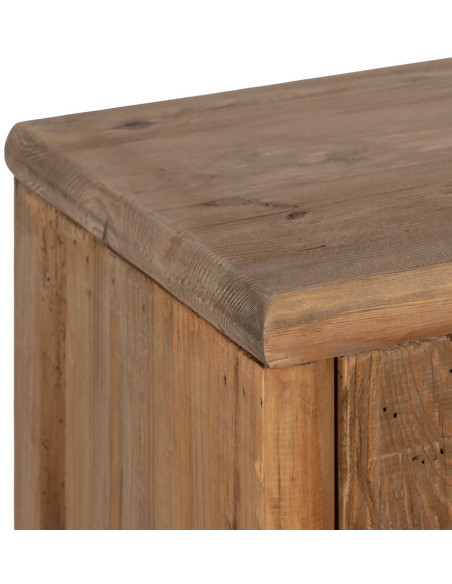 Petit Buffet oriental Bas 2 portes 1 niche en Bois de pin recyclé Naturel Naturel Zayd - 4