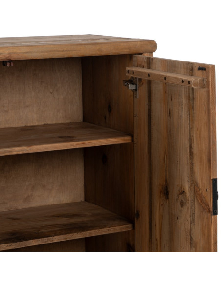 Petit Buffet oriental Bas 2 portes 1 niche en Bois de pin recyclé Naturel Naturel Zayd - 5