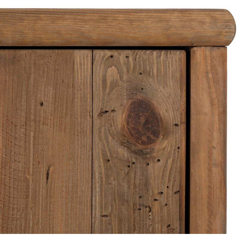 Petit Buffet oriental Bas 2 portes 1 niche en Bois de pin recyclé Naturel Naturel Zayd - 7