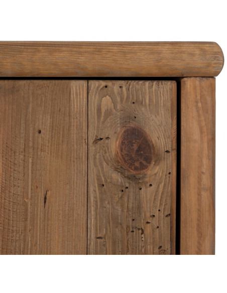 Petit Buffet oriental Bas 2 portes 1 niche en Bois de pin recyclé Naturel Naturel Zayd - 7
