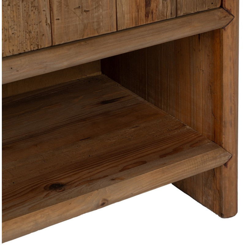 Petit Buffet oriental Bas 2 portes 1 niche en Bois de pin recyclé Naturel Naturel Zayd - 8