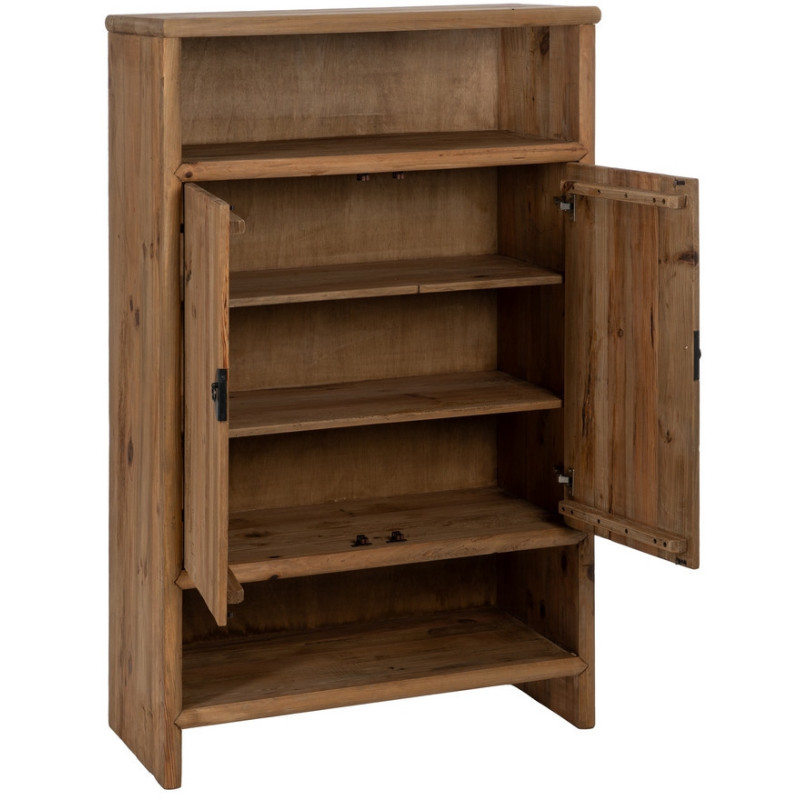 Grand Buffet oriental Haut 2 portes 2 niches en Bois de pin recyclé Naturel Naturel Zayd - 3
