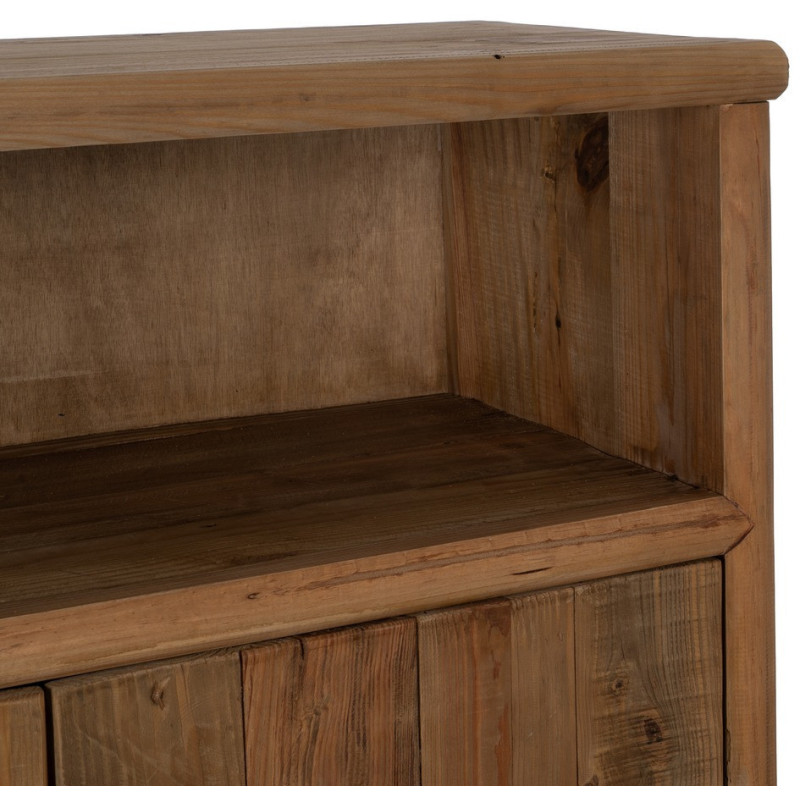 Grand Buffet oriental Haut 2 portes 2 niches en Bois de pin recyclé Naturel Naturel Zayd - 7
