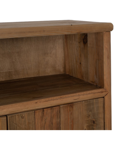 Grand Buffet oriental Haut 2 portes 2 niches en Bois de pin recyclé Naturel Naturel Zayd - 7
