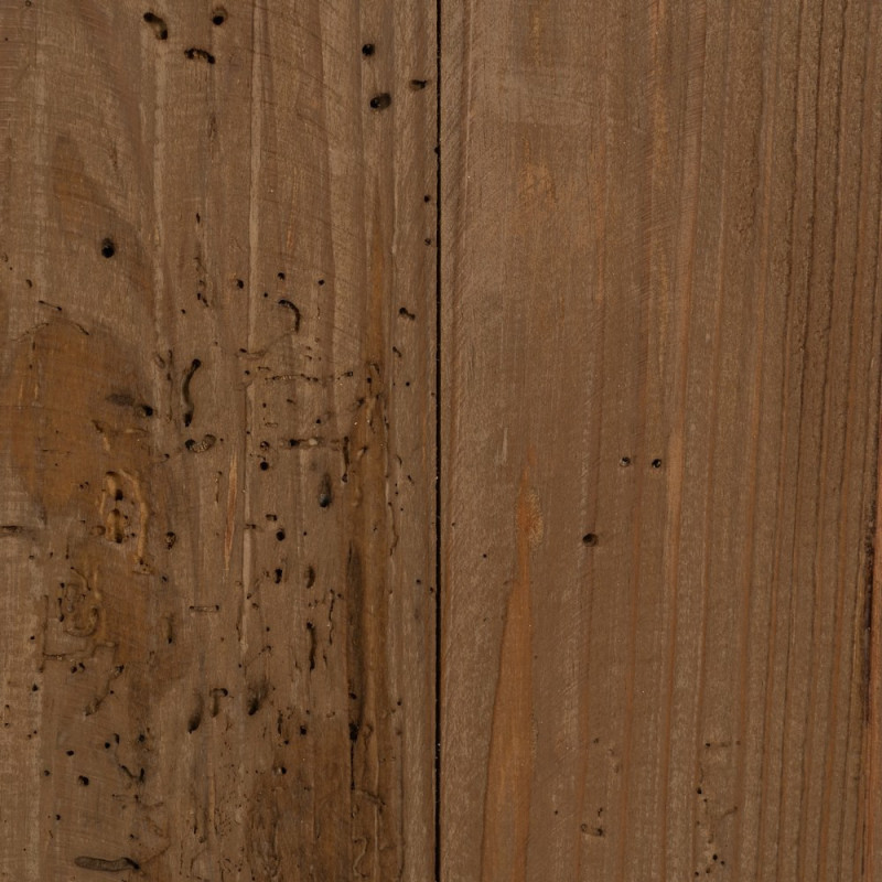 Grand Buffet oriental Haut 2 portes 2 niches en Bois de pin recyclé Naturel Naturel Zayd - 9