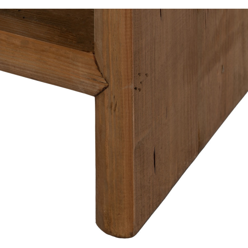 Grand Buffet oriental Haut 2 portes 2 niches en Bois de pin recyclé Naturel Naturel Zayd - 10