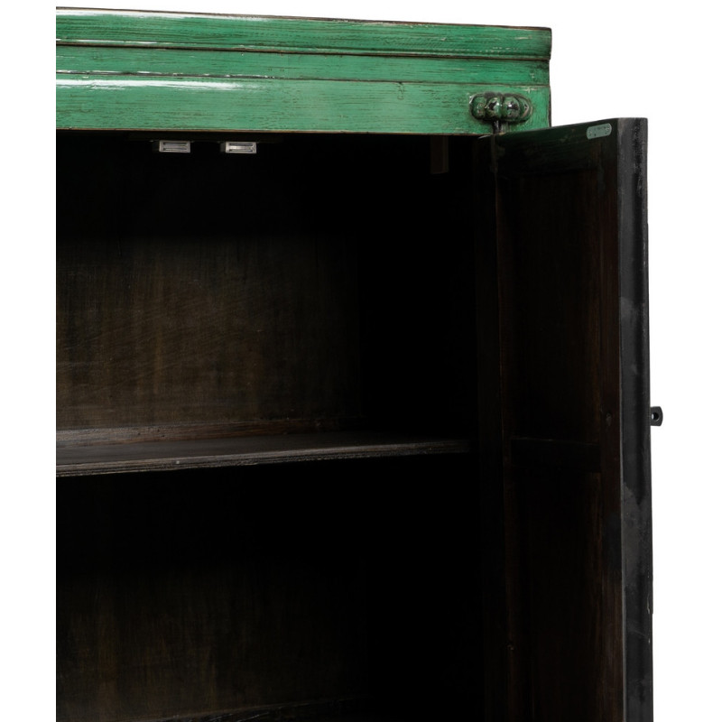 Petite Armoire orientale haute 2 portes en Bois de pin recyclé Vert Vieilli Cuivre Bois MDF Sana - 5