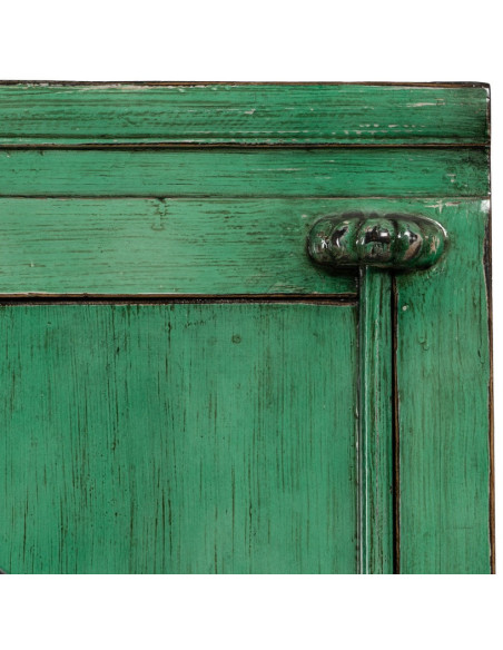 Petite Armoire orientale haute 2 portes en Bois de pin recyclé Vert Vieilli Cuivre Bois MDF Sana - 7